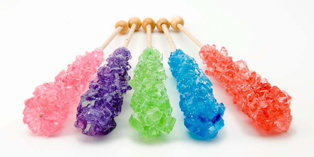Rock candy is easy to make at home.